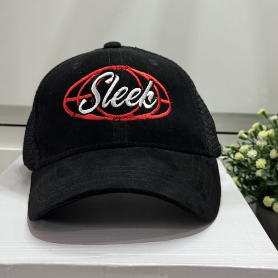 BLACK SLEEK SUEDE CAP
