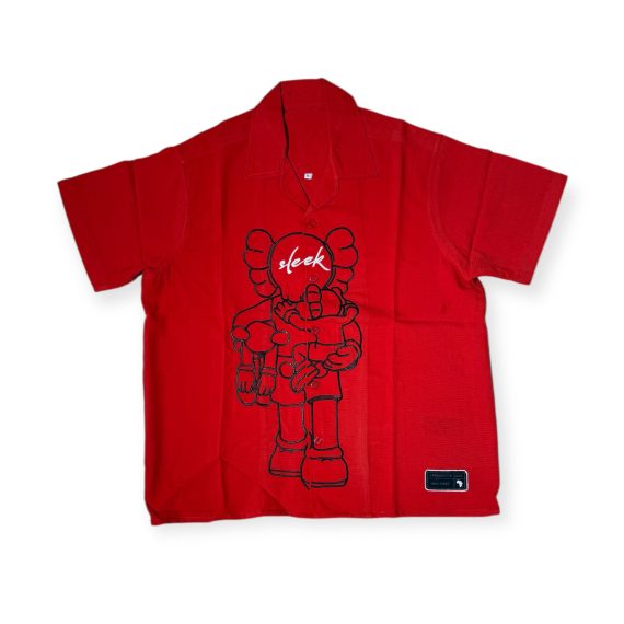 Sleek Short Sleeve Shirt In Red