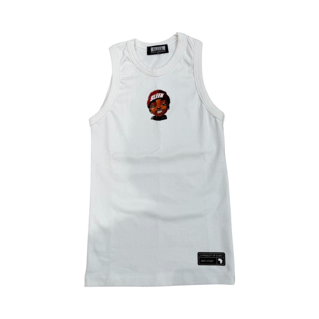 SLEEK Ribbed Tank In White