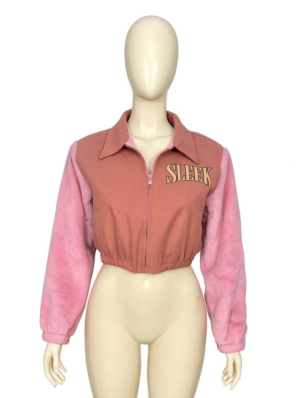 SLEEK Mahogany Fur Jacket In Pink - Image 3