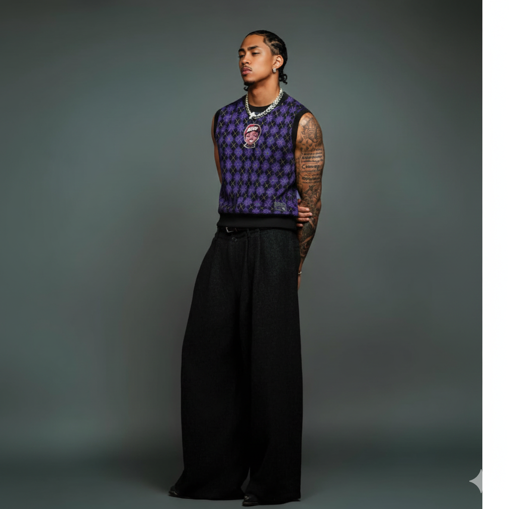Retroflex purple and Black Tank Top