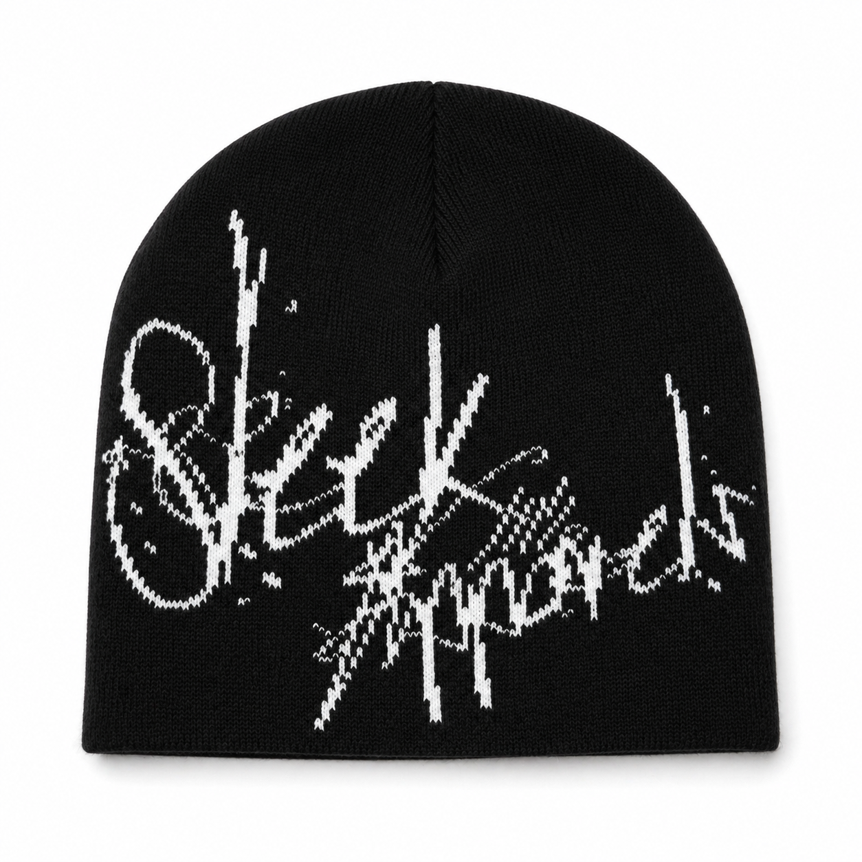 Sleek Signature Beanie – Black