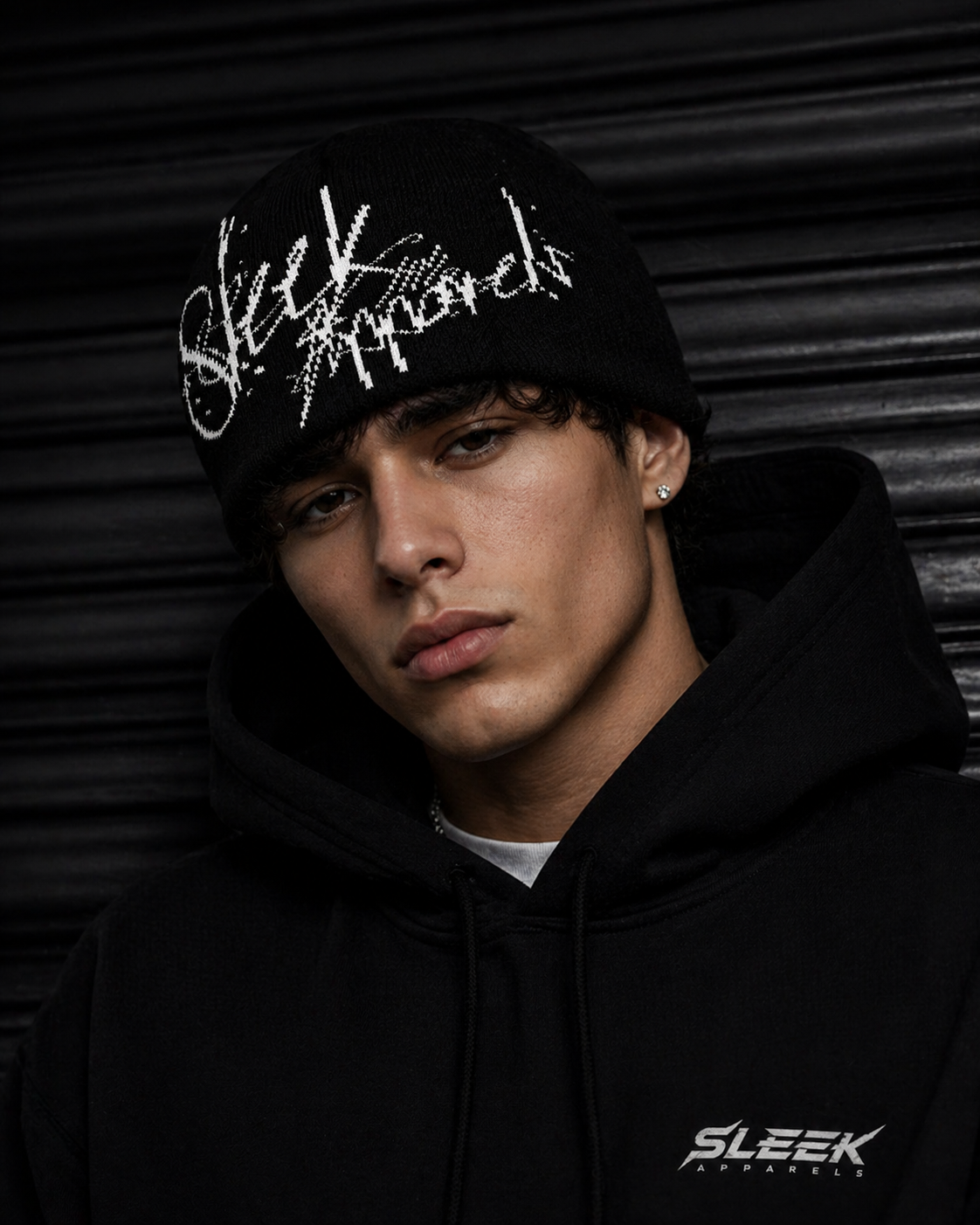 Sleek Signature Beanie – Black - Image 4