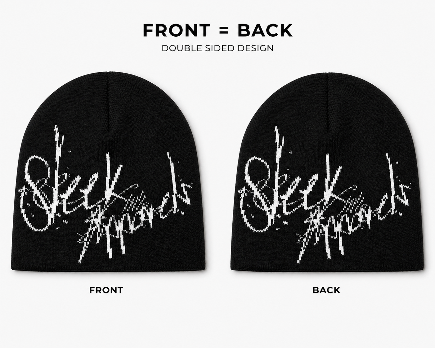 Sleek Signature Beanie – Black - Image 2