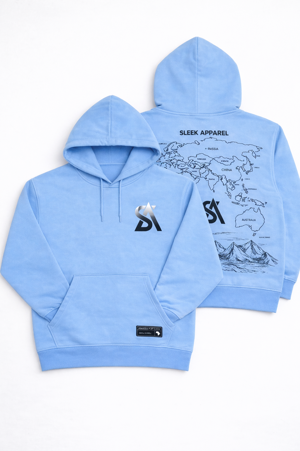 Sleek Archive Hoodie – Sky Blue