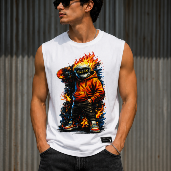 The Sleek Flame Rider-white