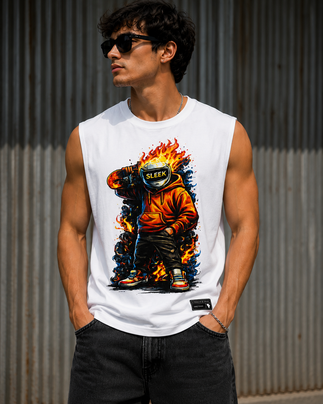 The Sleek Flame Rider-white