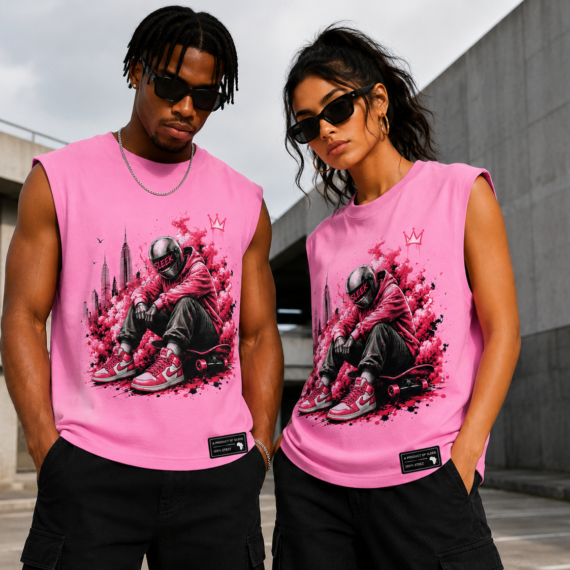 Sleek Rider Sleeveless Tee – Pink