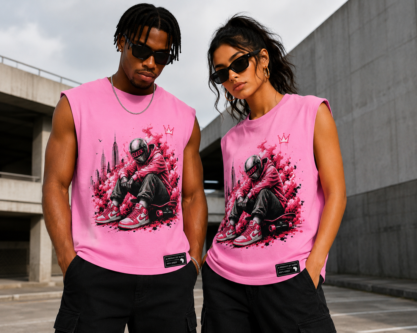 Sleek Rider Sleeveless Tee – Pink