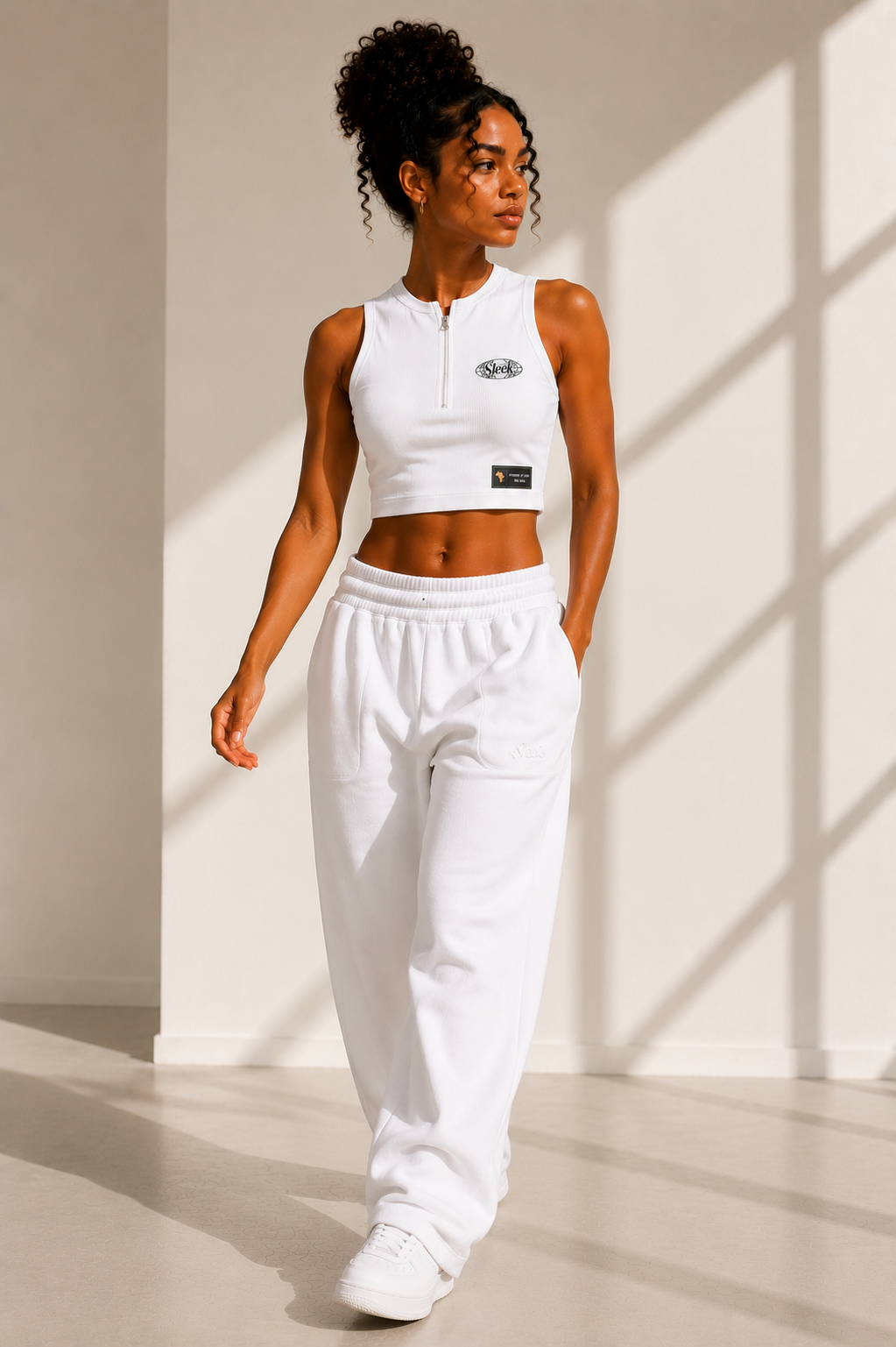 Sleek Essential Rib Crop – Cloud White - Image 2