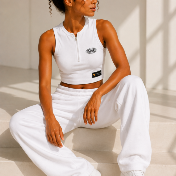 Sleek Essential Rib Crop – Cloud White