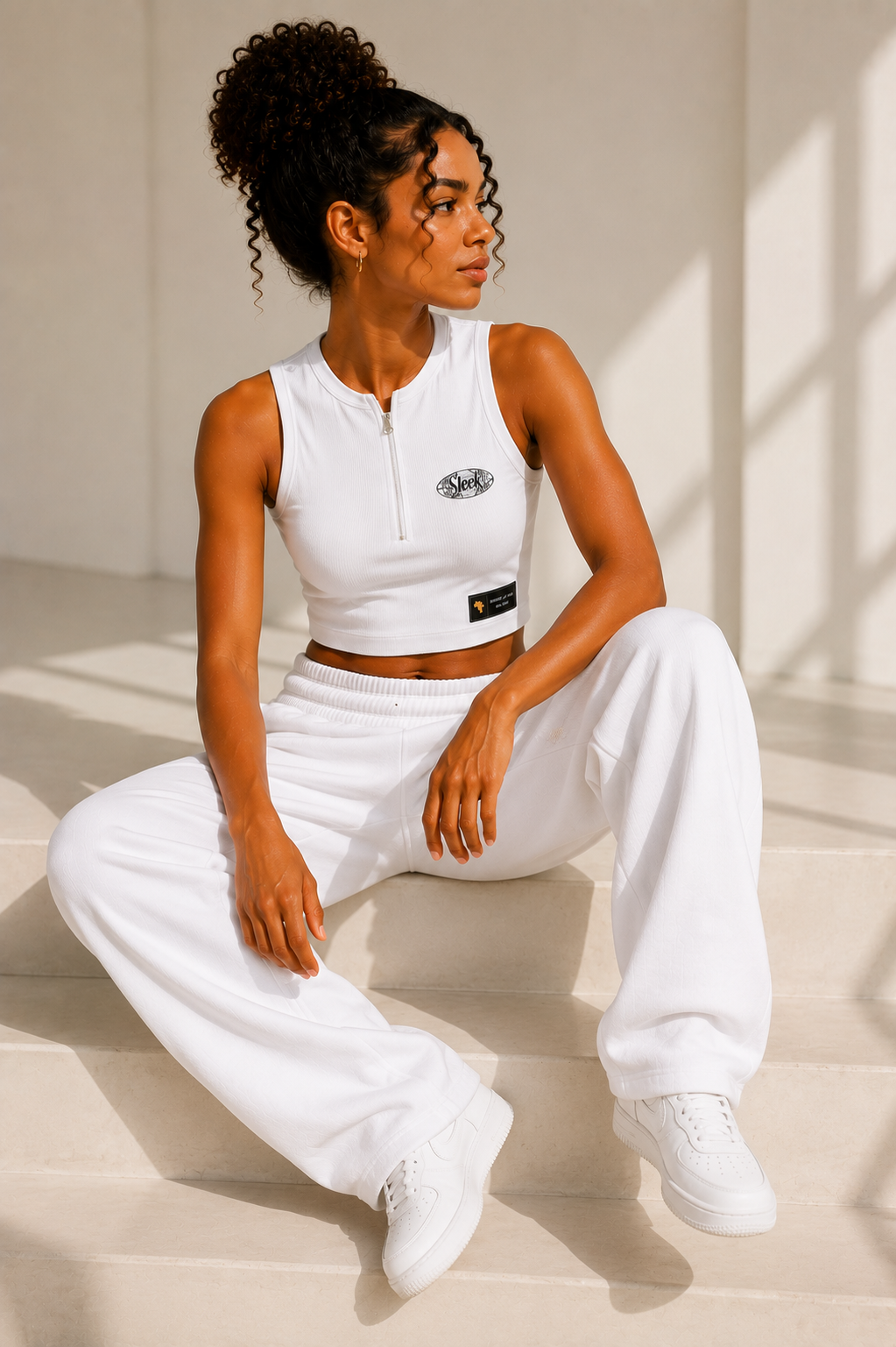 Sleek Essential Rib Crop – Cloud White